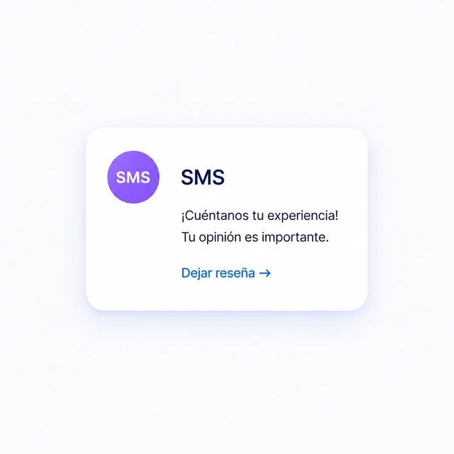 Tarjeta de solicitud de reseña por SMS